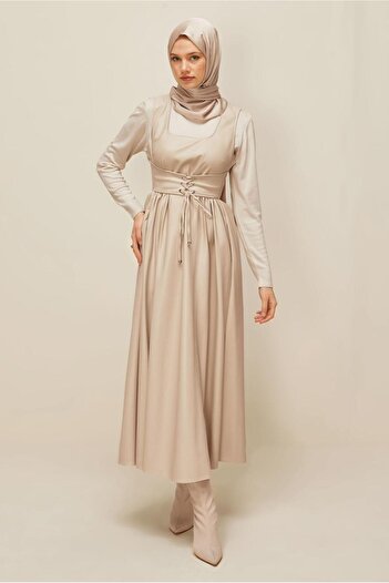 Alvina Artificial Leather Jile Dress 46092