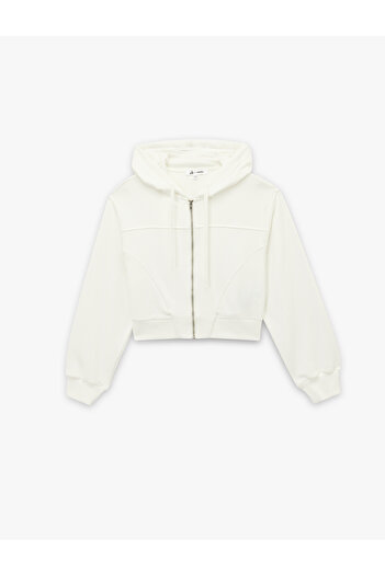 Koton Comfortable Fit Pocket Detailed Hooded Zippered Crop Sweatshirt