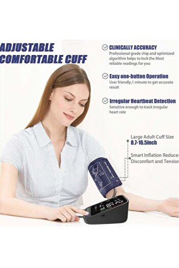 unbranded Generic Automatic Digital Upper Arm Blood Pressure Monitor with Adjustable Large Cuff