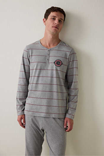 Penti Melange Men's Striped Oversize Pajama Set