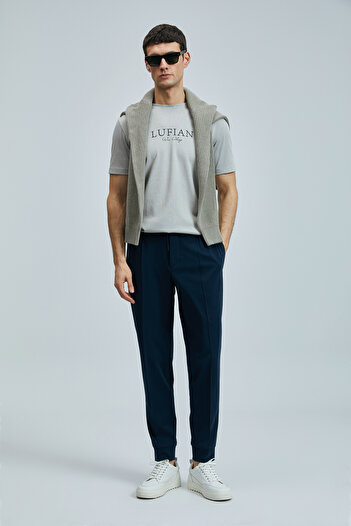 Lufian Pıto Smart Men's Chino Trousers Slim Fit Navy Blue