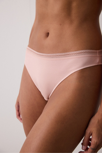 Penti Βαμβακερό βραζιλιάνικο εσώρουχο Dusty Rose με χαμηλή μέση