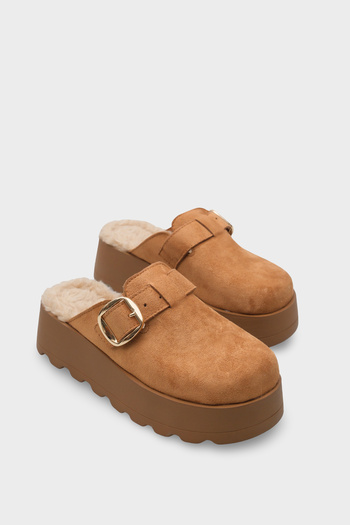 Capone Outfitters Γυναικεία σαμπόνια Leticia με επικάλυψη από γούνα και σουέτ