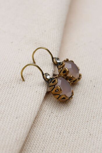 Süspüs Accessories Authentic Pink Quartz Stone Women's Earrings