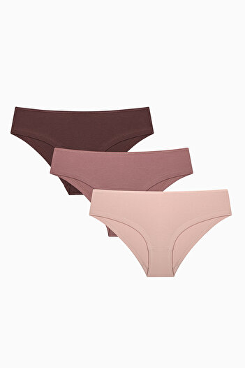 Penti Chiloți multicolori Hipster Earth Tones 3 piese