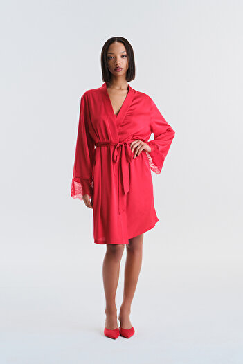 Penti Ange Red Dressing Gown - Privee Collection
