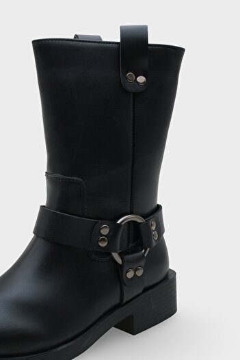 Capone Outfitters Μπότες Biker Leslie με μεταλλικά αξεσουάρ