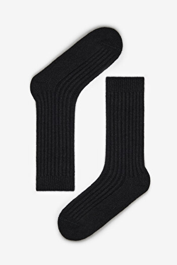 Penti Vertical Rib Black Socks