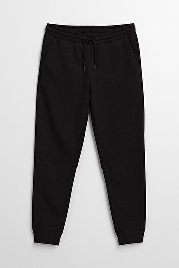 MARKAPIA Men's Smoked Sweatpants with Elasticated Cuffs