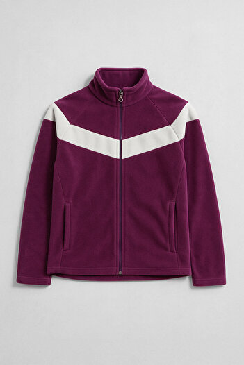 MARKAPIA WOMAN Women's Purple Fleece Sweatshirt with Zipper Pockets