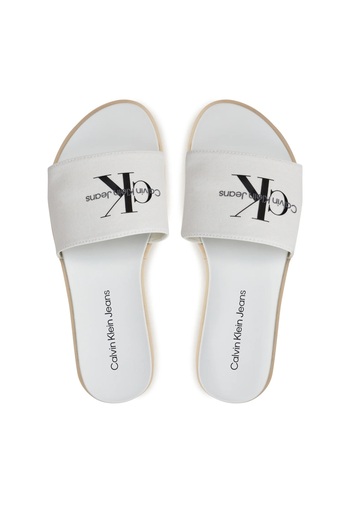 Calvin Klein Kadın Yüksek Topuklu Rahat Logolu Bej Sandalet YW0YW01036-0F9