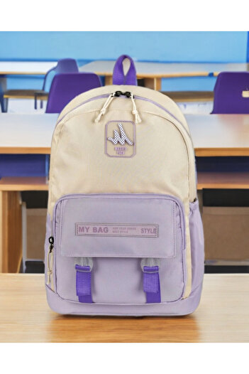 KY Lilac Multi-Compartment Orthopedic Water-Repellent Water Bottle Compartment Sports Travel Middle School High School Daily School Backpack