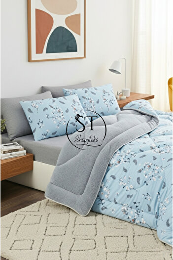 Shopyteks Çift Kişilik Çiçekli Welsoft Yorgan Çift Taraflı 195x215