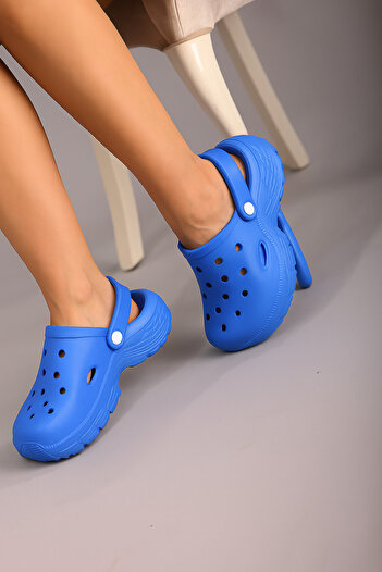 Rivetta Unisex Sandals Slippers Blue Orthopedic Non-Slip High Sole Daily Hospital Sea Pool Slippers