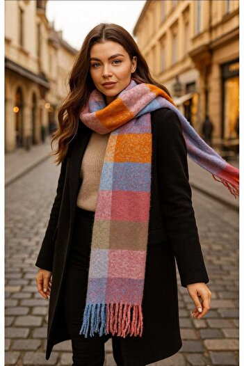 FRESCO SCARFS Soft Textured Patterned Colorful Scarf Shawl Shoulder Shawl