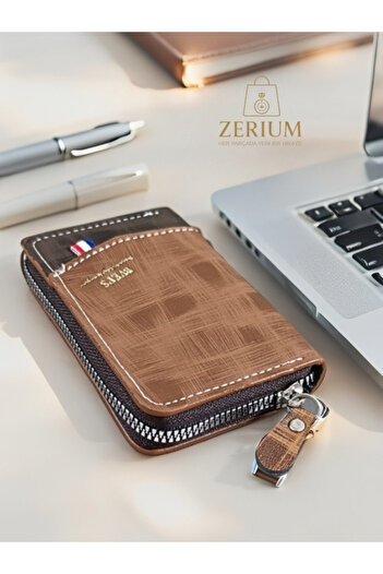 ZERİUM Stylish and Durable Men's Pu Leather Multi-Function Id and Card Wallet