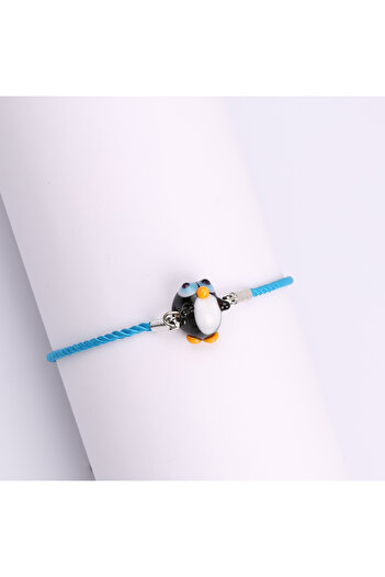ADAMODART Cute Penguin Murano Glass Beaded Bracelet