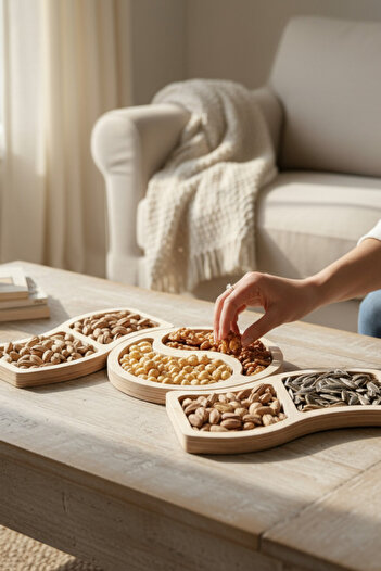 MONTETOYS Wooden Snack Bowl Set 3 Pieces