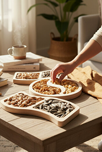 MONTETOYS Wooden Snack Bowl Set 3 Pieces