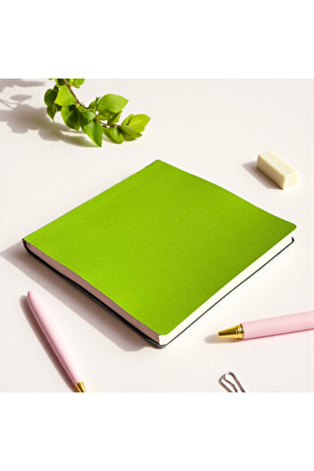 Fark Tanıtım Dotted Notepad – Pu Leather Notepad – 16.5X16.5 Cm, 96 Sheets (192 Pages), 90 Gr Ivory Paper