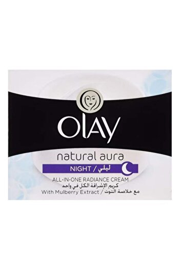 OLAY Natural Aura Night All-In-One Radiance Cream with Mulberry Extract - 50g