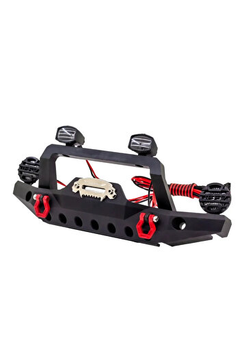 Choice Front Front Rear Bumper Metal RC Car Bumper with LED Lights for SCX10 90046 for TRX4 Axial for SCX10