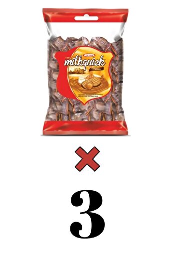 TAYAŞ Milkquick Caramel Sauce Filled Milk Candy Hard Candy 350 Gr X 3 Pieces