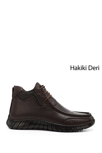 GÖNDERİ(R) Men's Brown Antique Zippered Genuine Leather Outdoor Boots