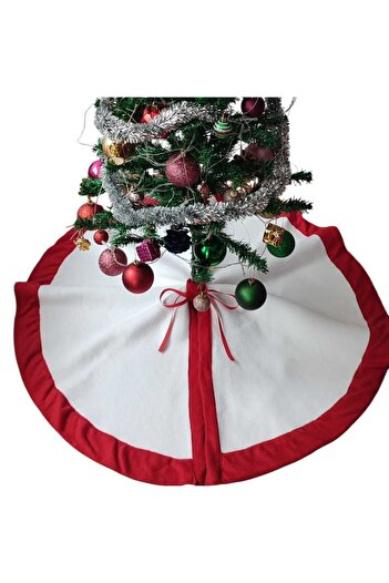 MODA NUR Christmas Tree Bottom Cover, Pine Tree Foot Carpet Cover, White Color, Plush 80 cm