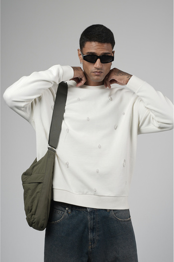 Butik Trend Biz Oversize Laser Crew Neck Men's Sweatshirt