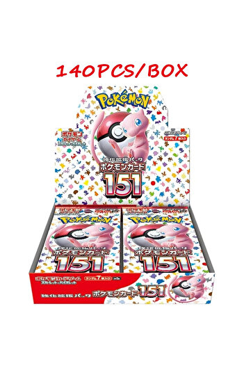 BANDAI 140 قطعة في صندوق واحد 140 قطعة PTCG SV2a Scarlet & Violet 151 Expansion مجموعة بطاقات النسخة اليابانية