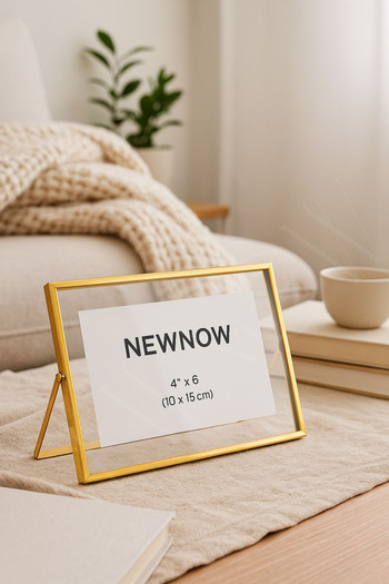 NEWNOW Luna Gold Transparent Frame – Desktop Photo and Poster Frame 15 X 20 cm Horizontal