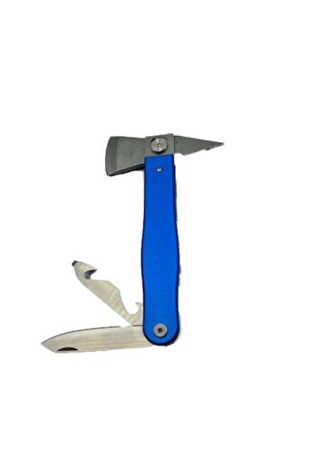dalimag Mini Axe with Rotating Head, Multifunctional, Steel Blade, Belt Clip, Pouch, 20 cm, Blue,