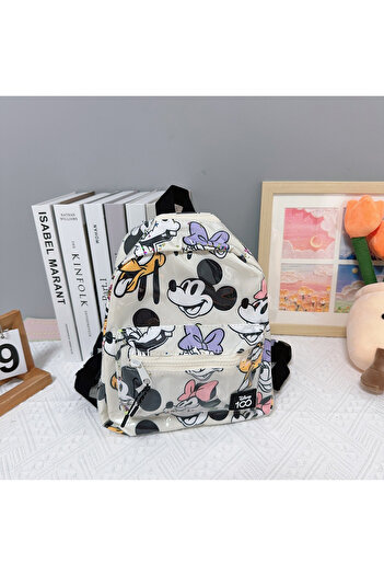 Miniso Mickey schoolbag Kawaii Disney Lilo & Stitch Glossy Messenger Bag Cartoon Large-Capacity Student Bac