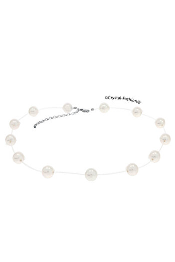 Crystal-Fashion® Colier cu perle 7mm pe fir transparent