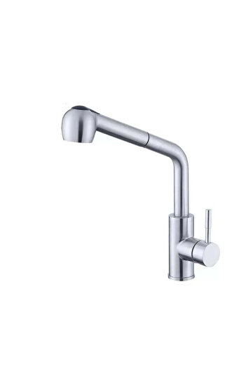 KORMAN TECHNIK Kitchen Faucet With Pull-out Shower Starke Cf 019, Single Lever, Stainless Steel, Ceramic Cartridge