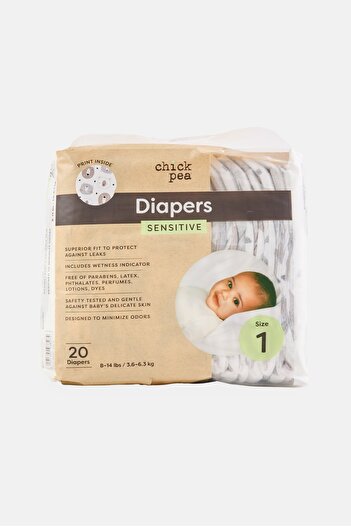 CHICK PEA 20 Pieces Sensitive Diapers, Multicolor
