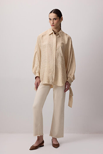 Touché Privé Jacquard Balloon Sleeve Shirt