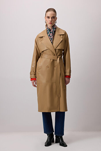 Touché Privé Vegan Leather Trench Coat