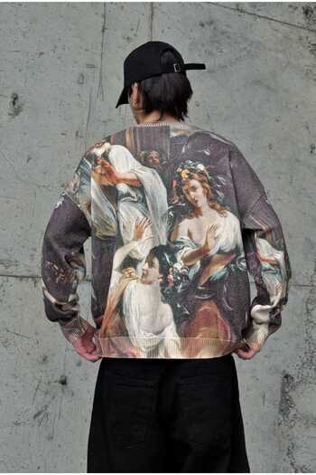 serline Digital Printed Oversize Sweater