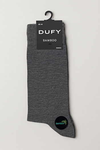 Dufy Gray Plain Men's Bamboo Socks