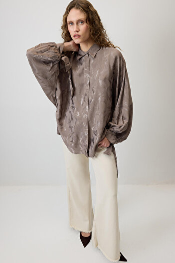 Touché Privé Jacquard Balloon Sleeve Shirt