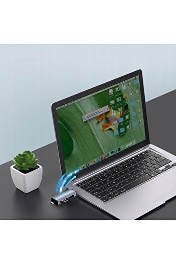 Other Czytnik kart pamięci SD / micro SD ze złączami USB-C / USB-A - szary