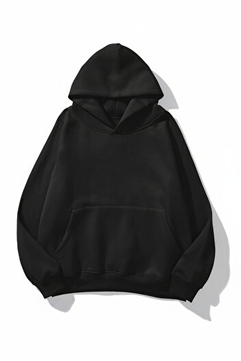 uyguntarz Unisex Soft Textured Plain 3 Thread Oversize Sweatshirt – Simple and Modern Look