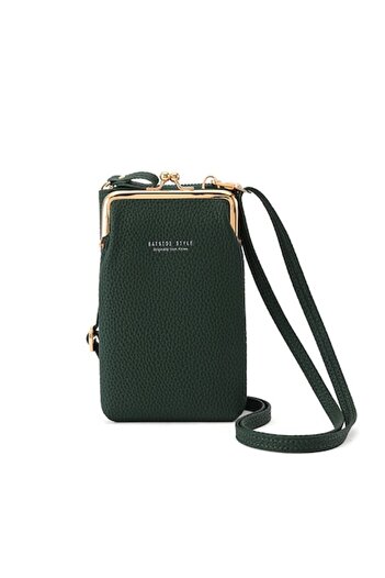 Saharina - Geantă de umăr pentru smartphone, carduri și bani, elegantă și practică, verde