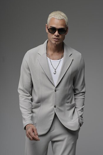 king brich Regular Fit Lycra Men's Blazer Top and Bottom Set
