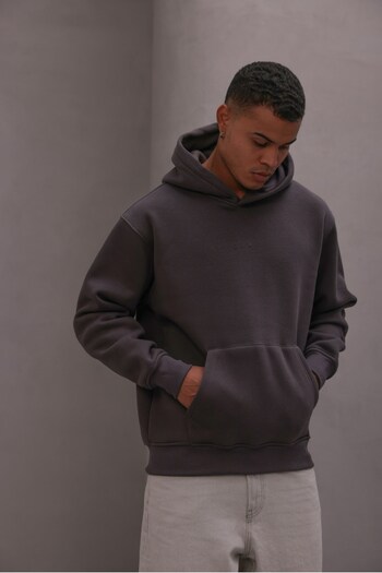 The Champ Clothing Men's Oversize Sweatshirt Hoodie Chmp Summer Printed Smoked – Hooded, 3 Thread Fleece, Kangaroo Pocket