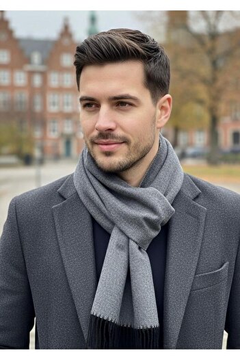 Goldmine Premium Men's Polyviscon Scarf Gray