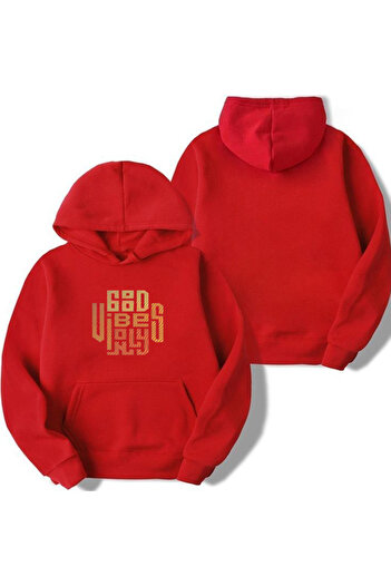 Sebesta Fashion New Season Good Vibes Only Printed 3 Yarn Cotton Hooded Sweatshirt