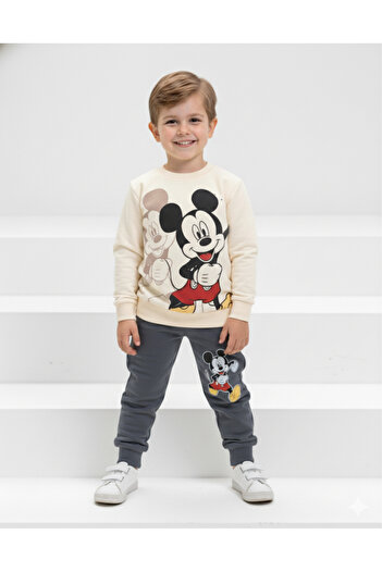 KGN GİYİM Boy's Seasonal Top and Bottom Tracksuit Set